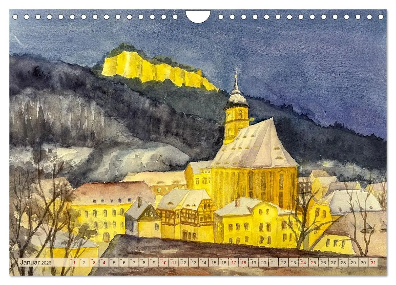 Bild: 9783457308561 | Dresden und das Elbtal - Ein Aquarellkalender von Claudia Pinkau...