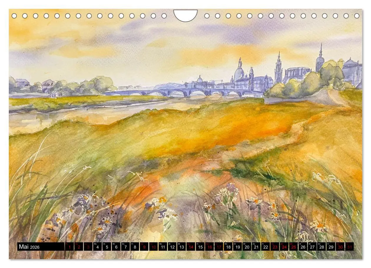 Bild: 9783457308561 | Dresden und das Elbtal - Ein Aquarellkalender von Claudia Pinkau...