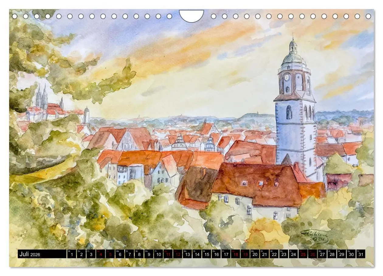 Bild: 9783457308561 | Dresden und das Elbtal - Ein Aquarellkalender von Claudia Pinkau...