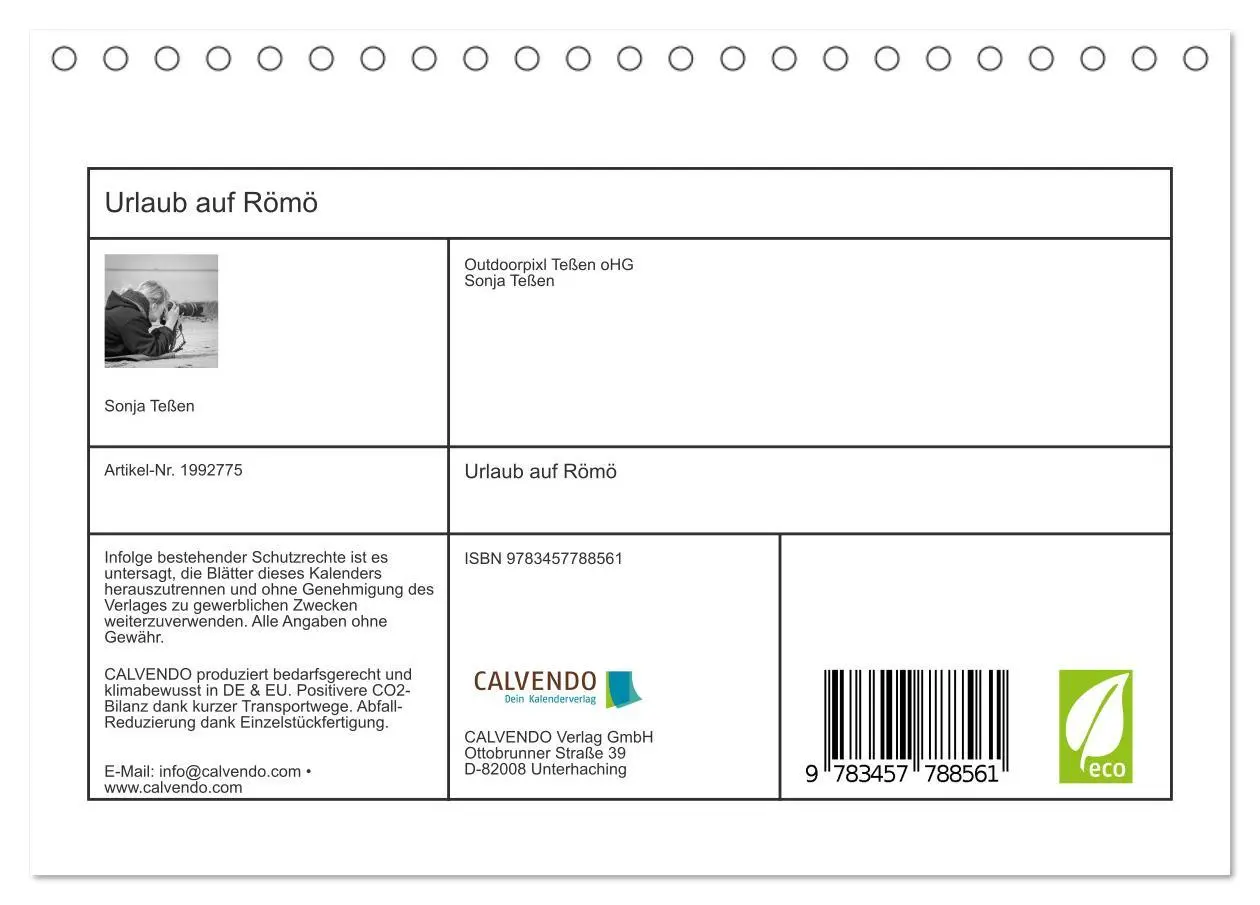 Bild: 9783457788561 | Urlaub auf Römö (Tischkalender 2026 DIN A5 quer), CALVENDO...