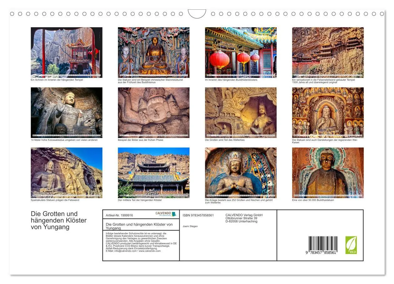 Bild: 9783457858561 | Die Grotten und hängenden Klöster von Yungang (Wandkalender 2026...