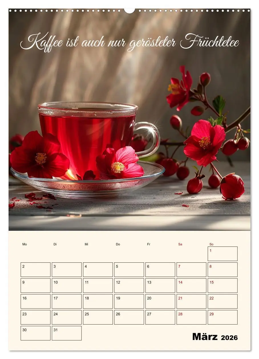 Bild: 9783516258561 | Du, mein geliebter Tee (Wandkalender 2026 DIN A2 hoch), CALVENDO...