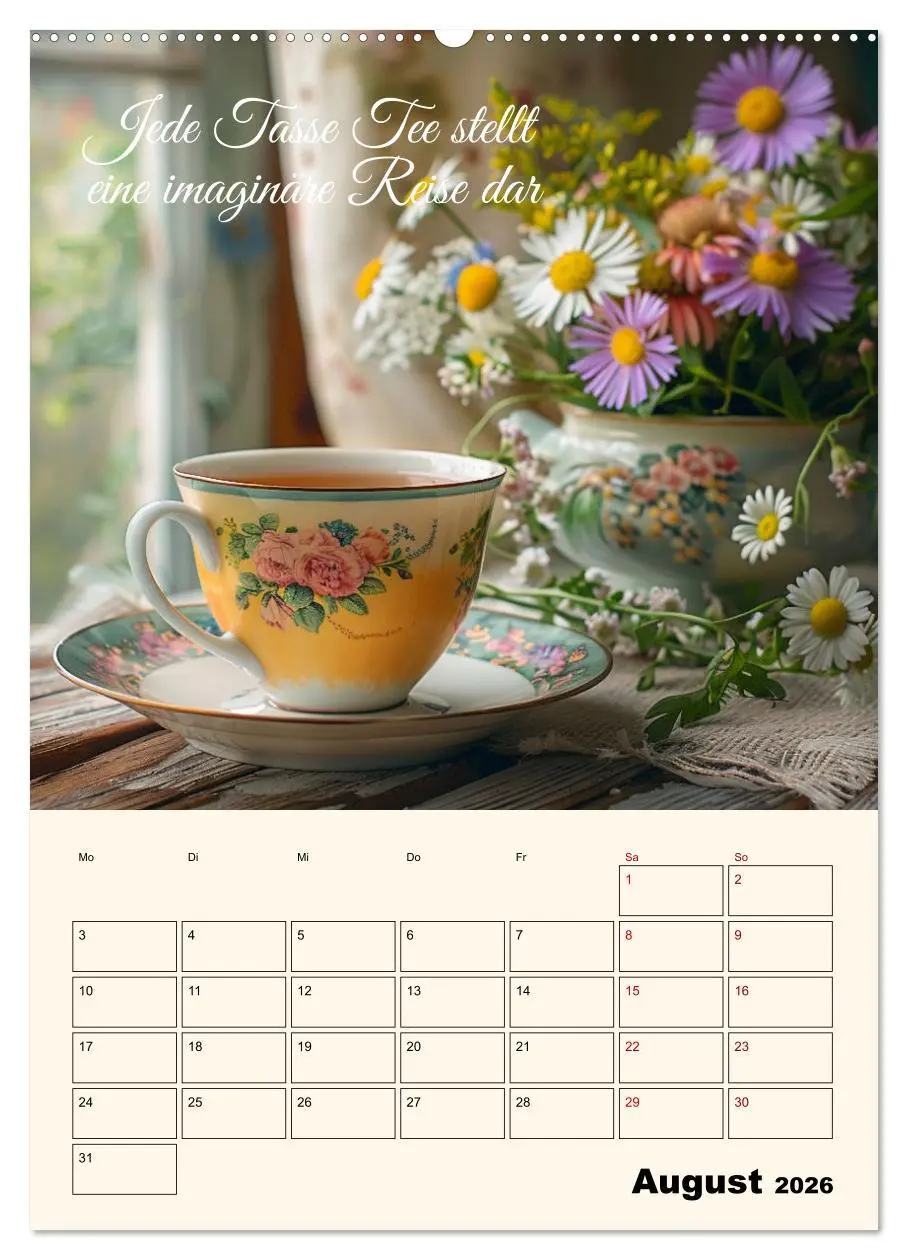 Bild: 9783516258561 | Du, mein geliebter Tee (Wandkalender 2026 DIN A2 hoch), CALVENDO...