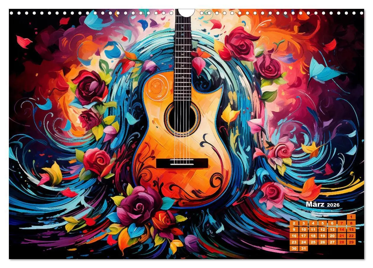Bild: 9783457468661 | Sechs Saiten, Zwölf Monate - Der Gitarrenkalender (Wandkalender...