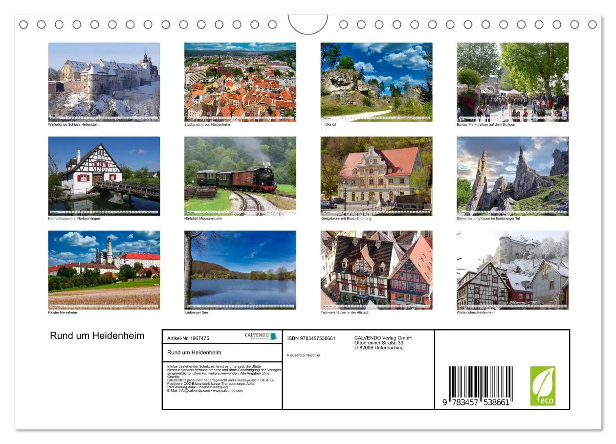 Bild: 9783457538661 | Rund um Heidenheim (Wandkalender 2026 DIN A4 quer), CALVENDO...