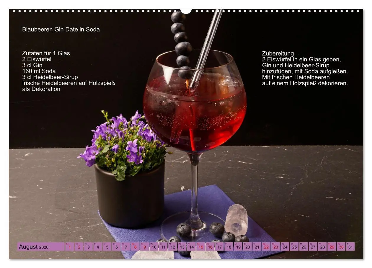 Bild: 9783457608661 | Faszination Gin Cocktails (Wandkalender 2026 DIN A2 quer), CALVENDO...