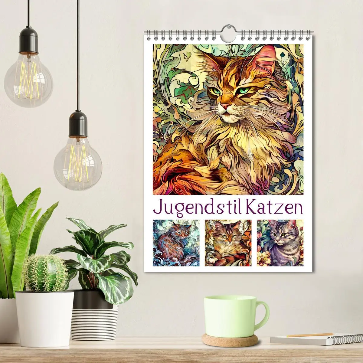 Bild: 9783516318661 | Jugendstil Katzen (Wandkalender 2026 DIN A4 hoch), CALVENDO...