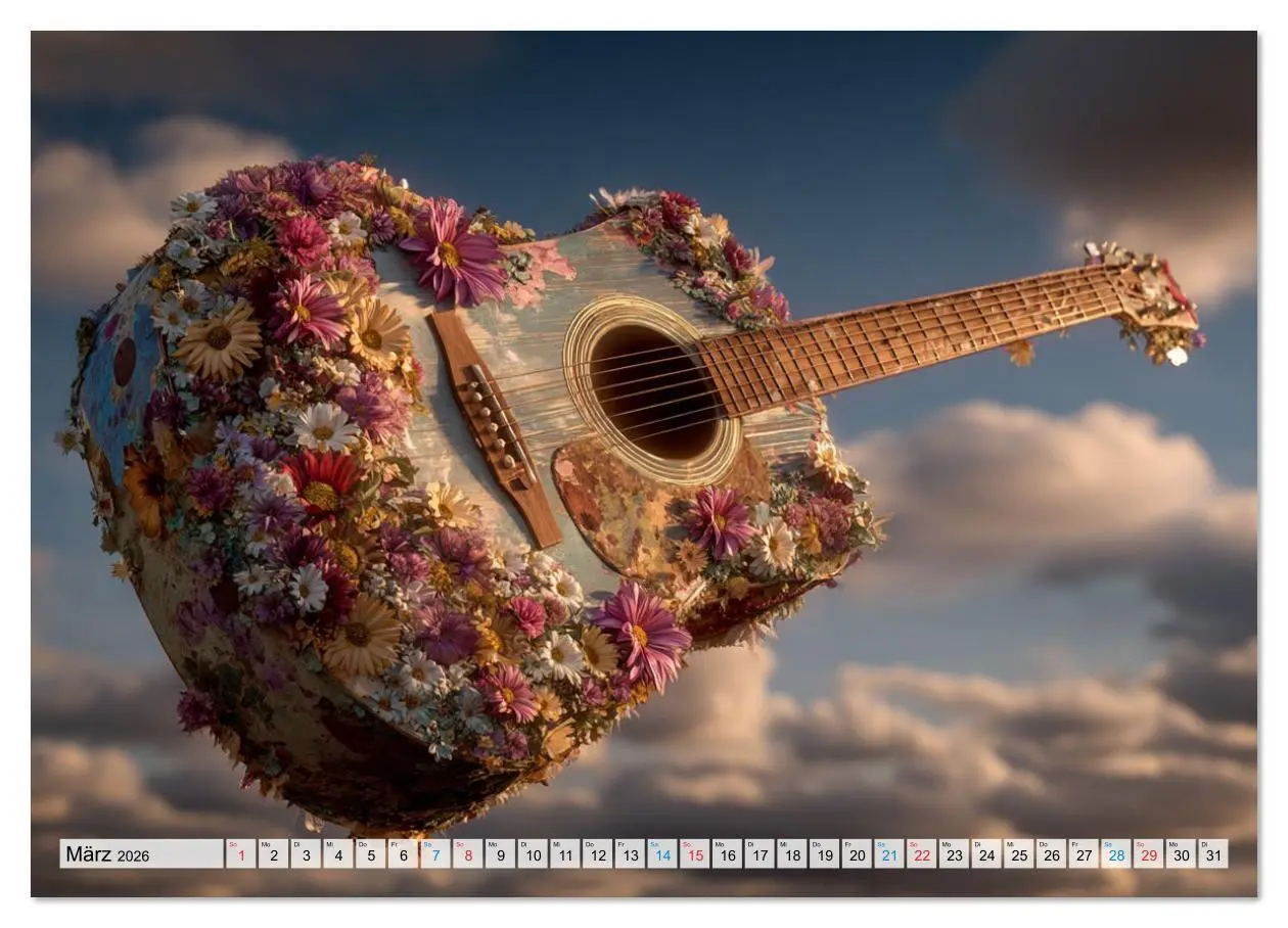 Bild: 9783516628661 | Saitenzauber - Gitarren im Bilderklang (Wandkalender 2026 DIN A3...