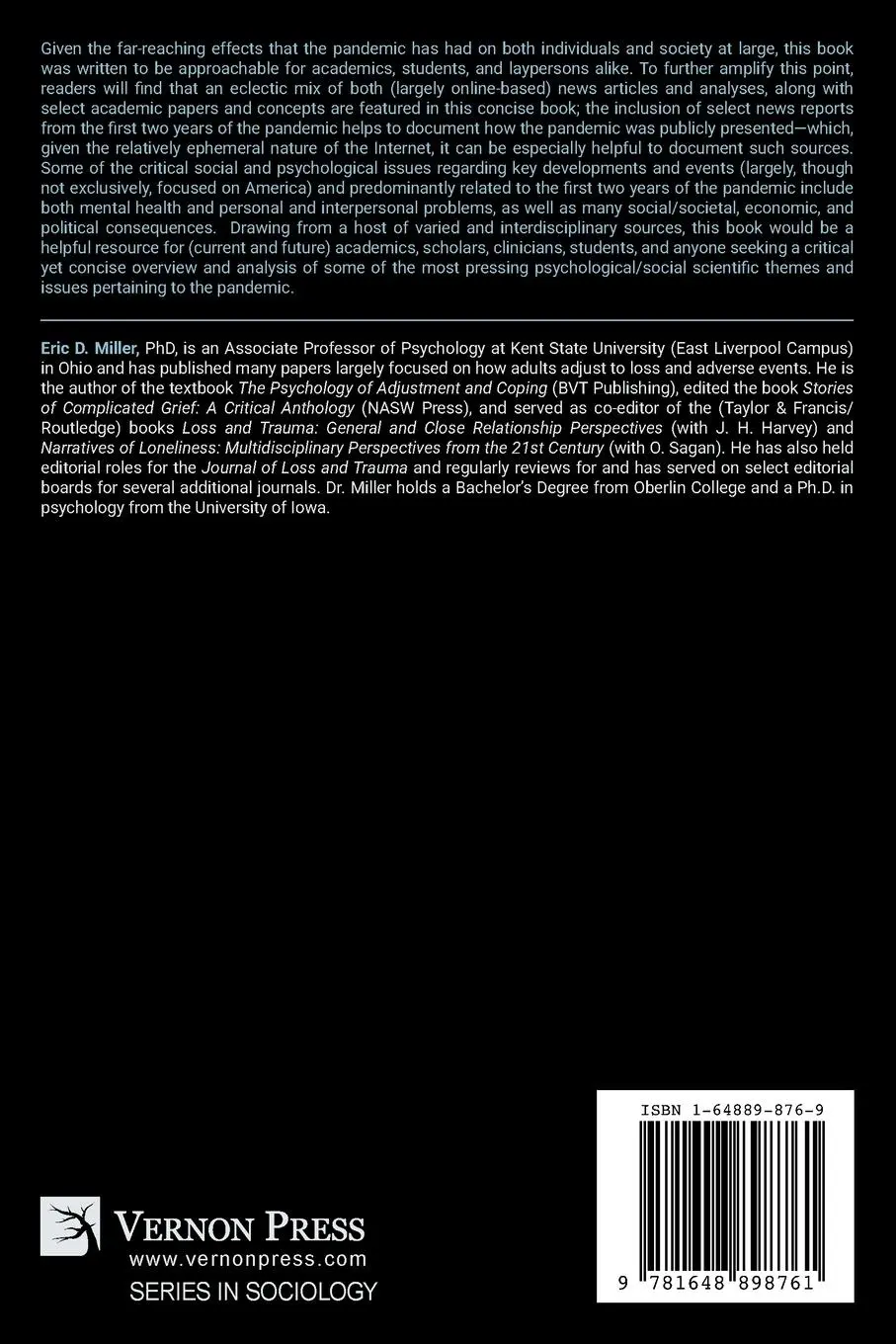 Rückseite: 9781648898761 | The COVID-19 Crisis | Key Social and Psychological Issues | Miller