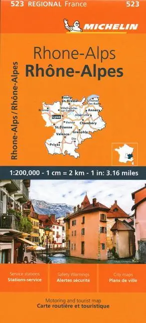 Cover: 9782067258761 | Rhone-Alps - Michelin Regional Map 523 | Michelin | (Land-)Karte