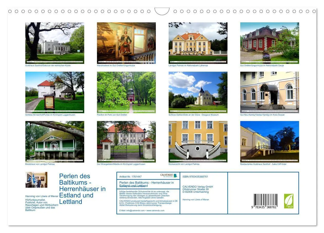 Bild: 9783435368761 | Perlen des Baltikums - Herrenhäuser in Estland und Lettland...