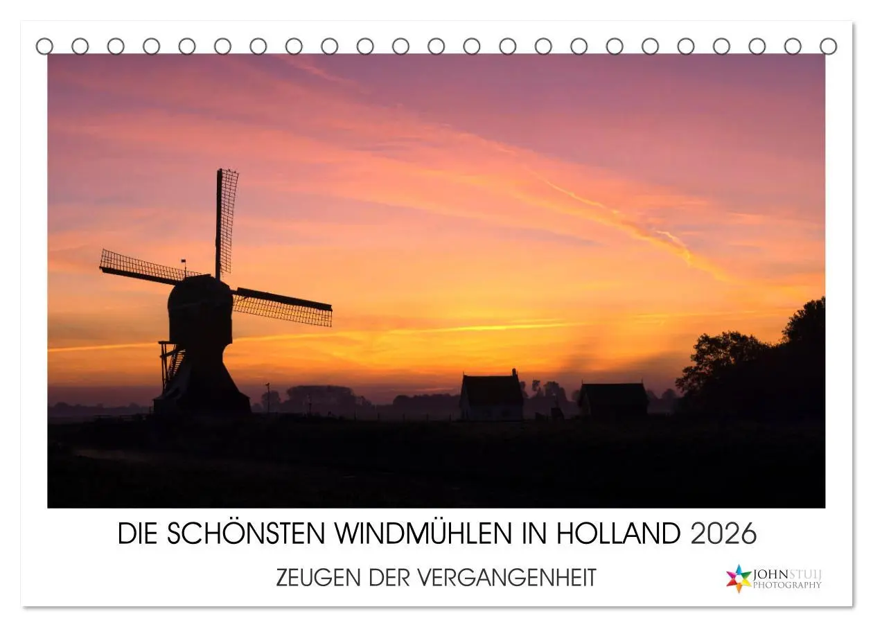 Cover: 9783457908761 | DIE SCHÖNSTEN WINDMÜHLEN IN HOLLAND 2026 (Tischkalender 2026 DIN A5...