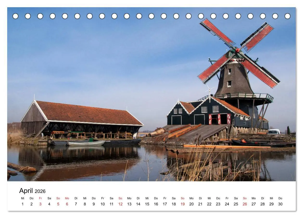 Bild: 9783457908761 | DIE SCHÖNSTEN WINDMÜHLEN IN HOLLAND 2026 (Tischkalender 2026 DIN A5...