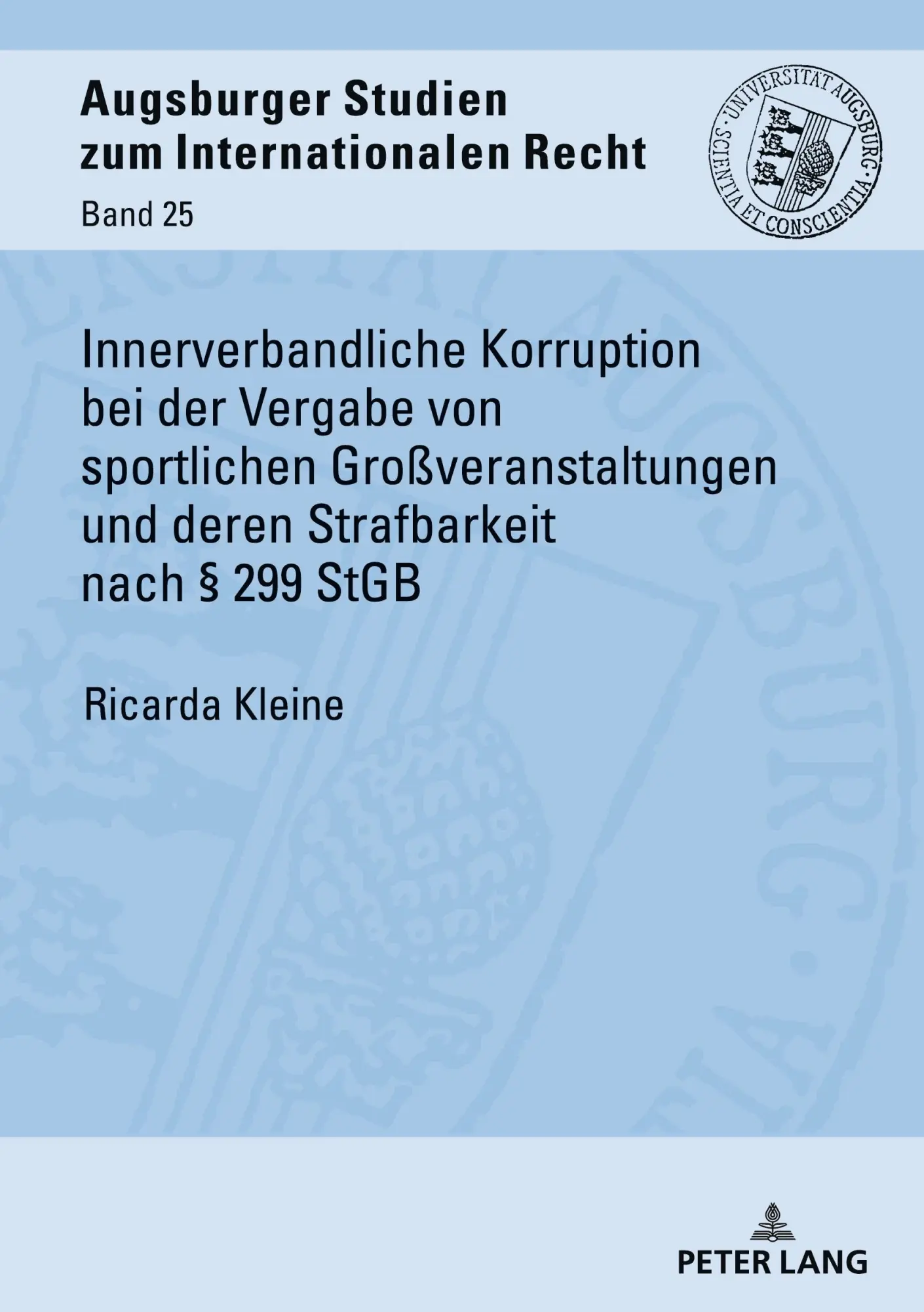 Cover: 9783631908761 | Innerverbandliche Korruption bei der Vergabe von sportlichen...