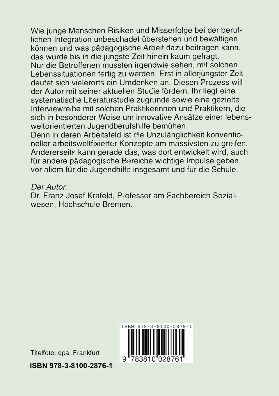 Rückseite: 9783810028761 | Die überflüssige Jugend der Arbeitsgesellschaft | Franz Josef Krafeld