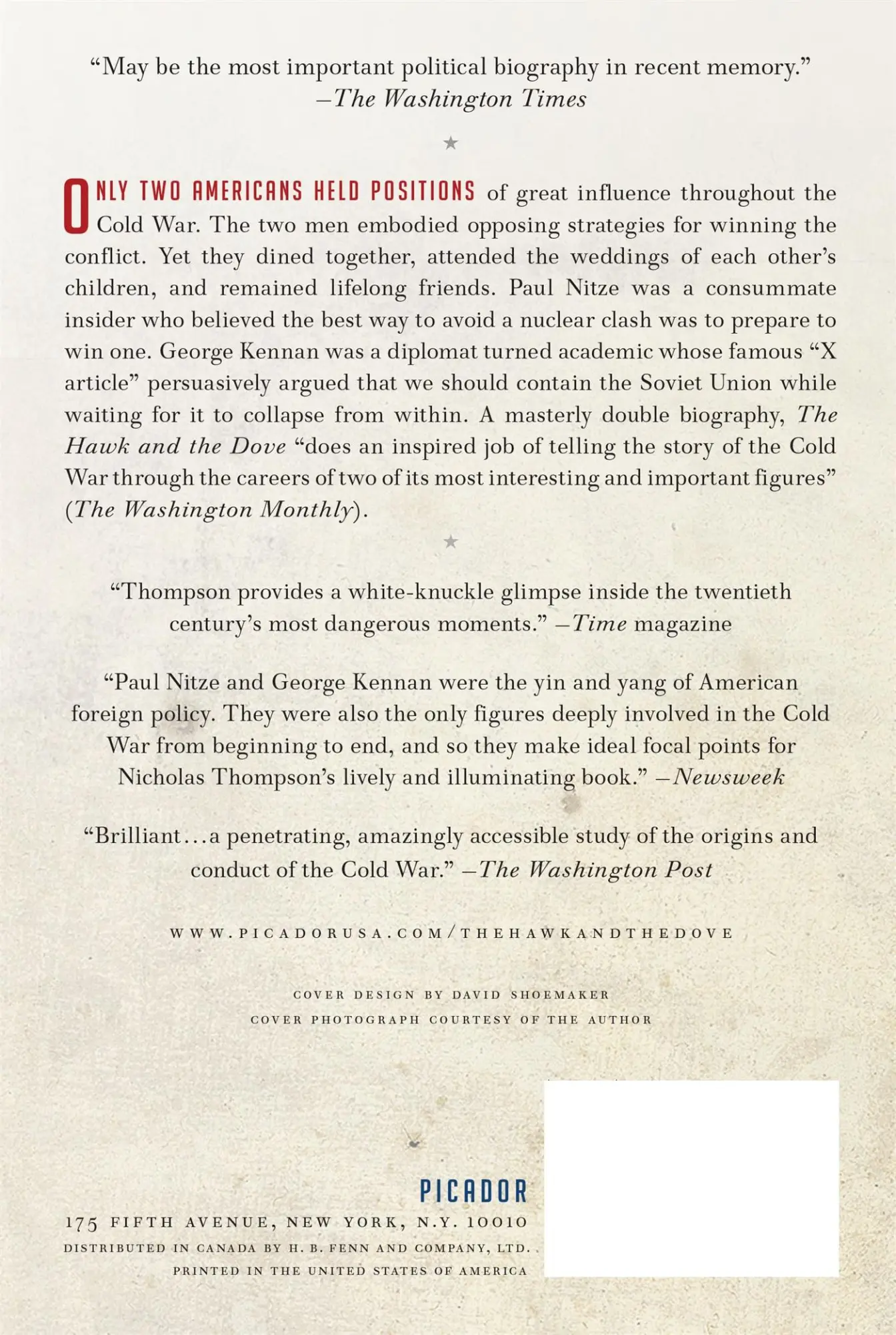 Rückseite: 9780312658861 | The Hawk and the Dove | Nicholas Thompson | Taschenbuch | Englisch