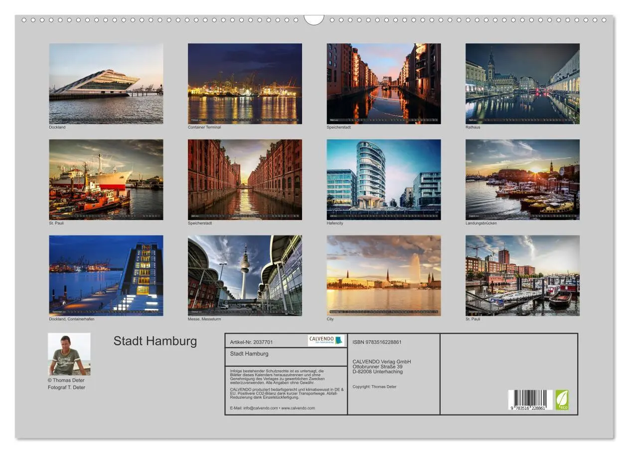 Bild: 9783516228861 | Stadt Hamburg (Wandkalender 2026 DIN A2 quer), CALVENDO Monatskalender