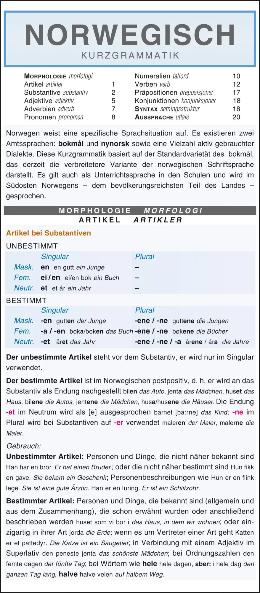 Cover: 9783804488861 | Norwegisch - Kurzgrammatik. Die komplette Grammatik anschaulich und...