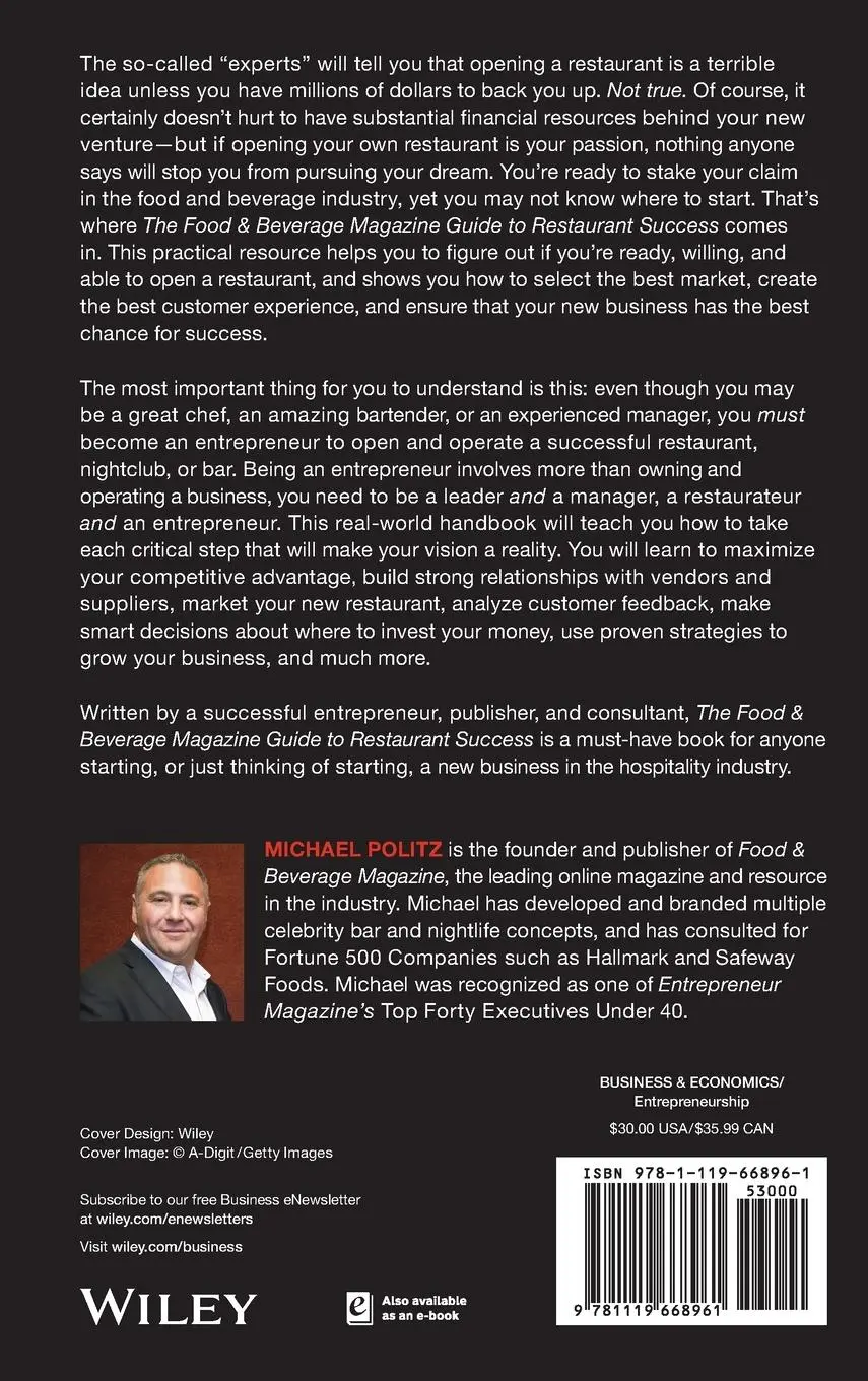 Rückseite: 9781119668961 | The Food and Beverage Magazine Guide to Restaurant Success | Politz