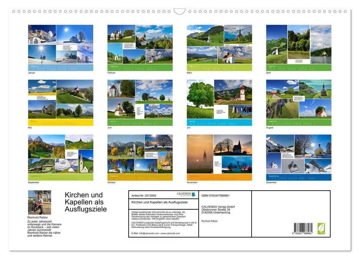 Bild: 9783457988961 | Kirchen und Kapellen als Ausflugsziele (Wandkalender 2026 DIN A2...