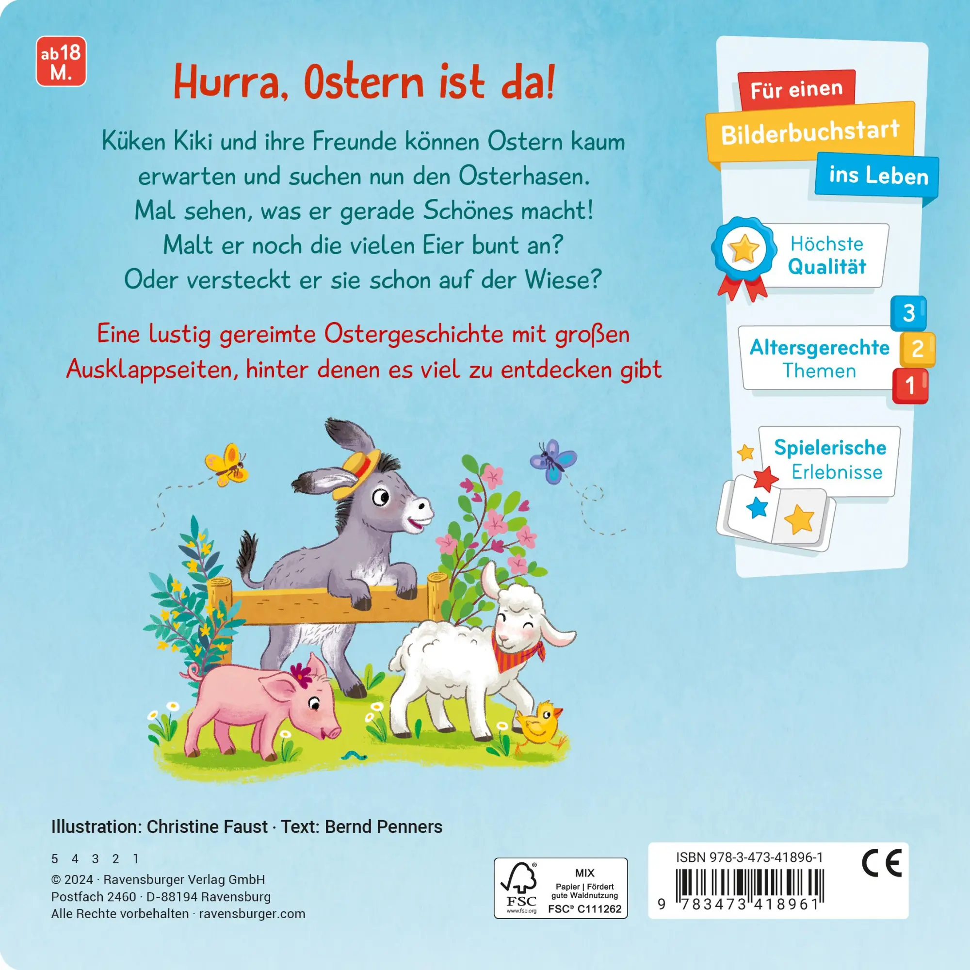 Rückseite: 9783473418961 | Nanu, was macht der Osterhase? | Mit großen Ausklappseiten | Penners