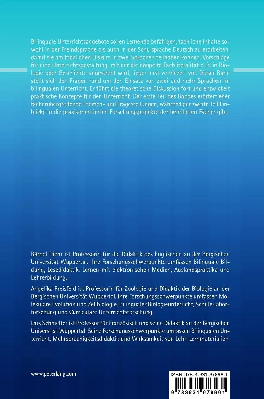 Rückseite: 9783631678961 | Bilingualen Unterricht weiterentwickeln und erforschen | Buch | 2016