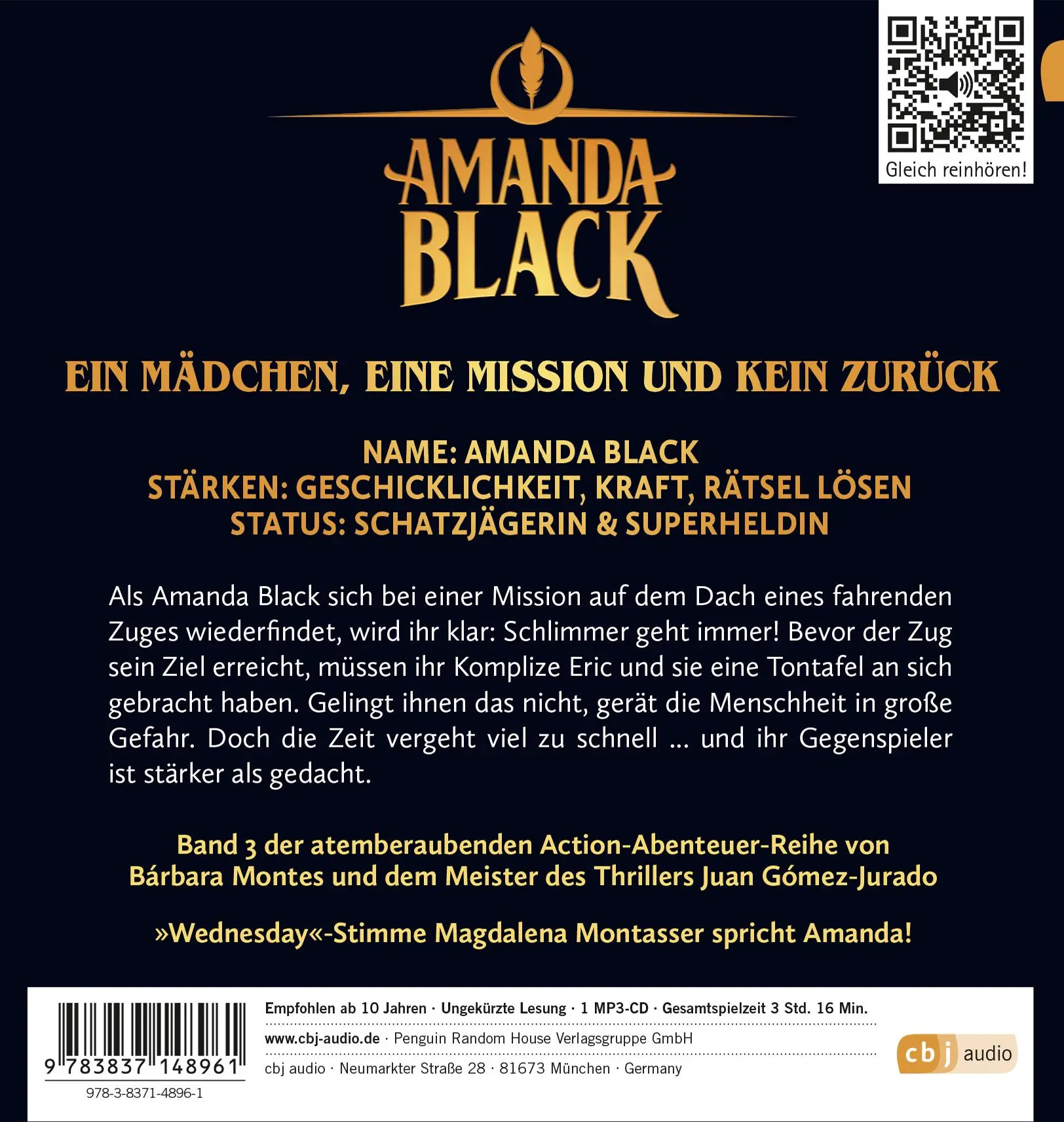 Bild: 9783837148961 | Amanda Black - Spiel gegen die Zeit | Juan Gómez-Jurado (u. a.) | MP3