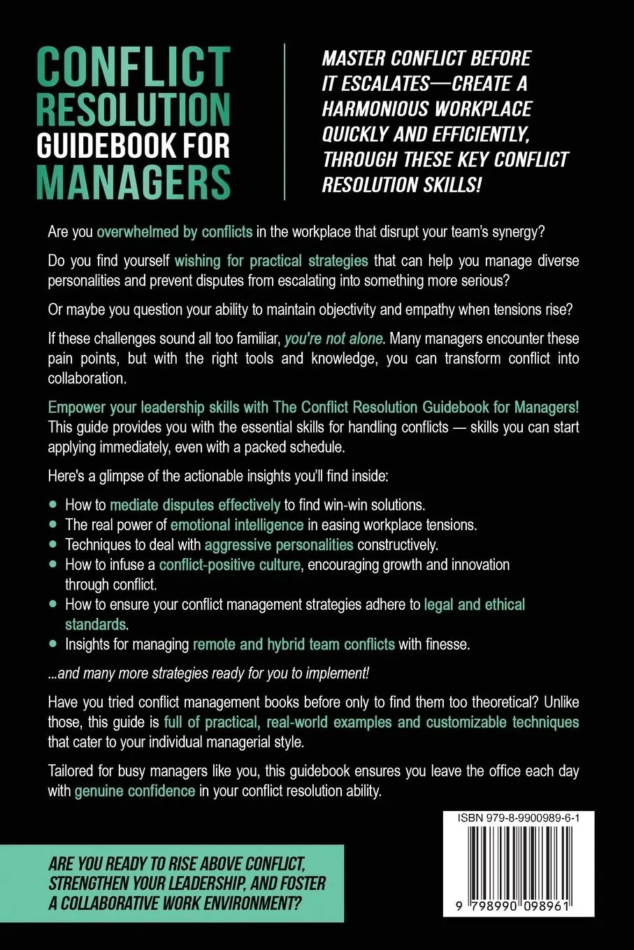 Rückseite: 9798990098961 | Conflict Resolution Guidebook for Managers | Amber Preston | Buch