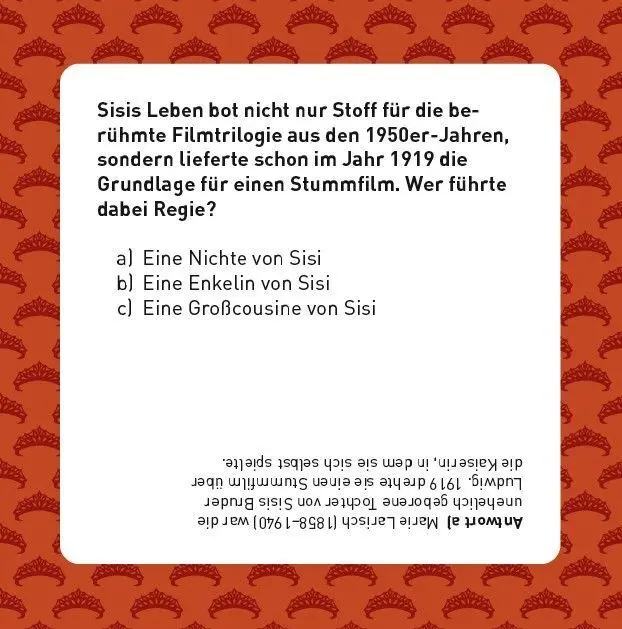 Bild: 4250364119061 | Sisi-Quiz (Spiel) | Christine Fasching | Spiel | 66 S. | 1906 | 2020
