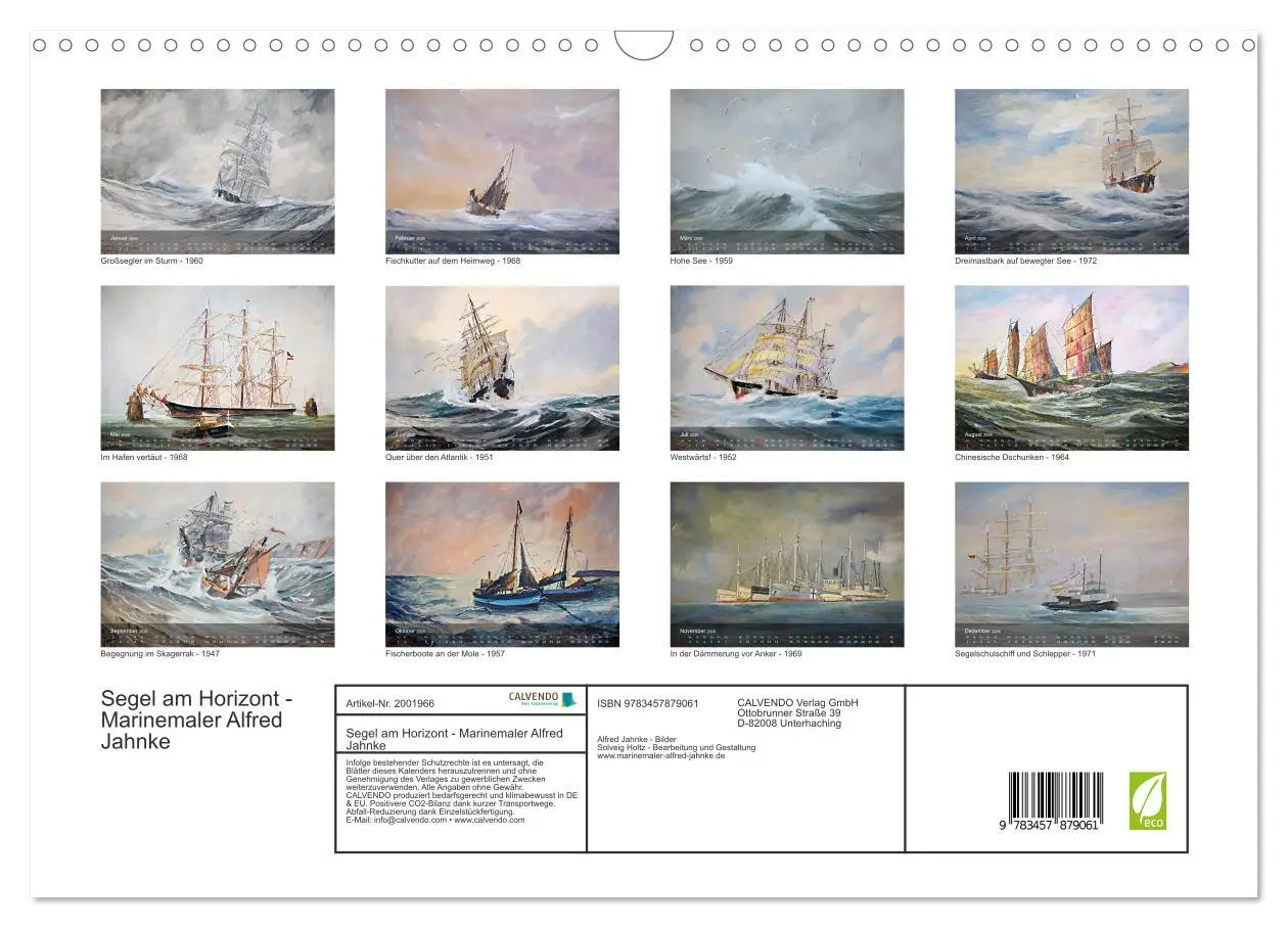 Bild: 9783457879061 | Segel am Horizont - Marinemaler Alfred Jahnke (Wandkalender 2026...
