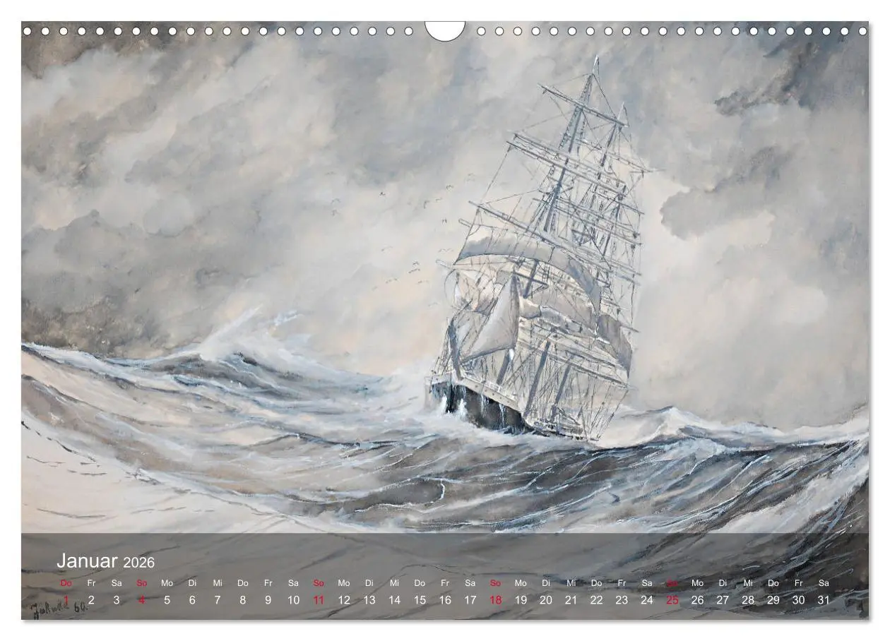 Bild: 9783457879061 | Segel am Horizont - Marinemaler Alfred Jahnke (Wandkalender 2026...