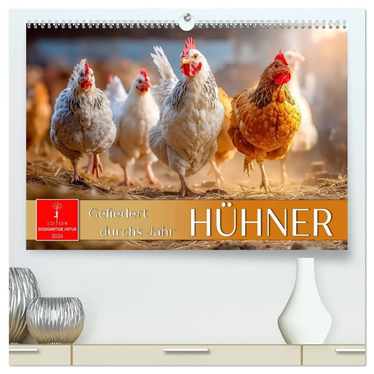 Cover: 9783516659061 | Hühner - gefiedert durchs Jahr (hochwertiger Premium Wandkalender...