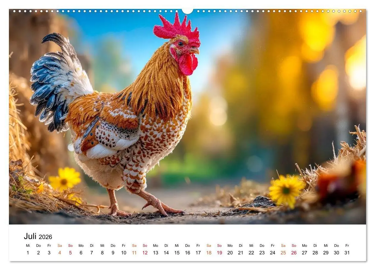 Bild: 9783516659061 | Hühner - gefiedert durchs Jahr (hochwertiger Premium Wandkalender...