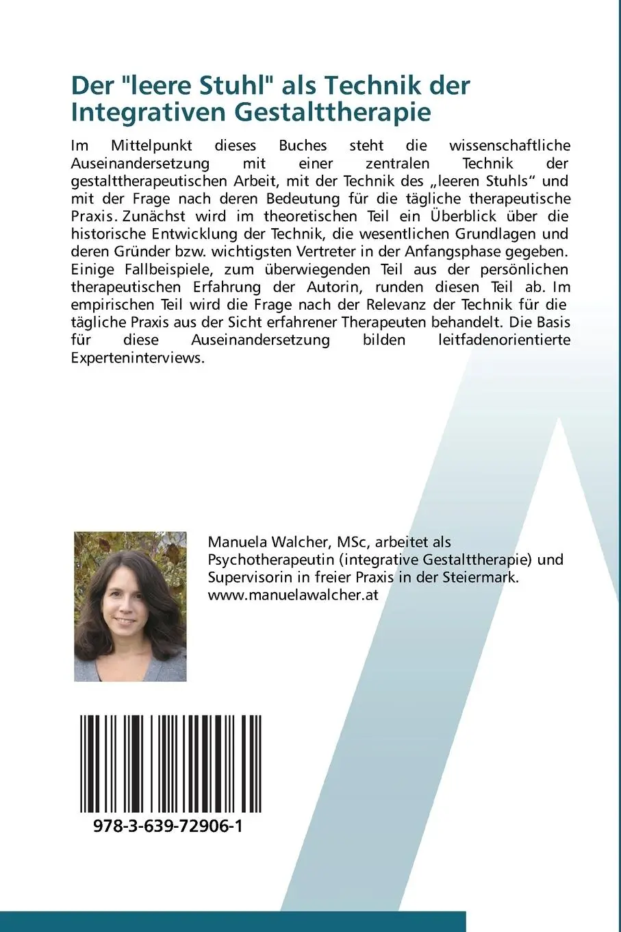 Rückseite: 9783639729061 | Der "leere Stuhl" als Technik der Integrativen Gestalttherapie | Buch
