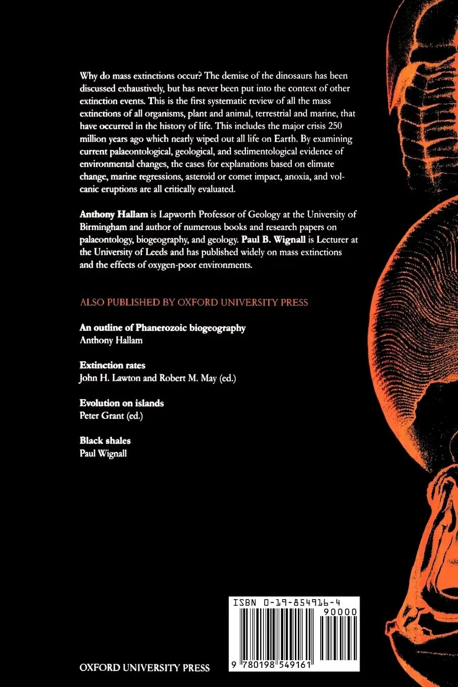 Rückseite: 9780198549161 | Mass Extinctions and Their Aftermath | Anthony Hallam (u. a.) | Buch
