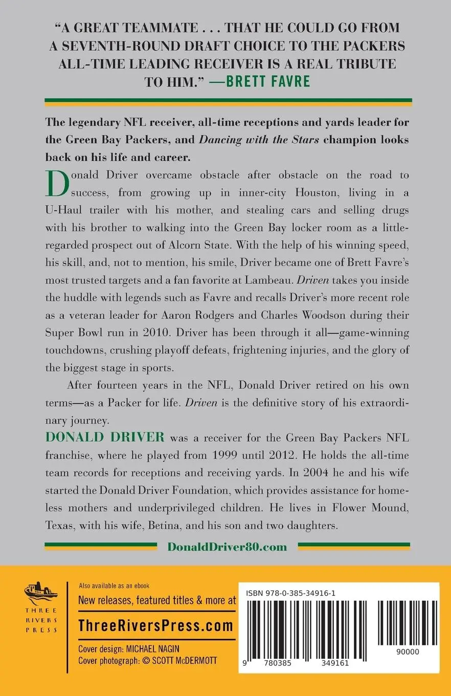 Rückseite: 9780385349161 | Driven | From Homeless to Hero, My Journeys On and Off Lambeau Field