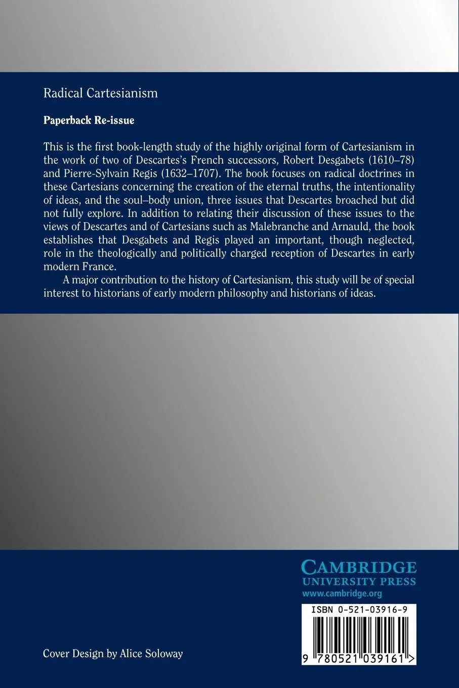 Rückseite: 9780521039161 | Radical Cartesianism | The French Reception of Descartes | Schmaltz
