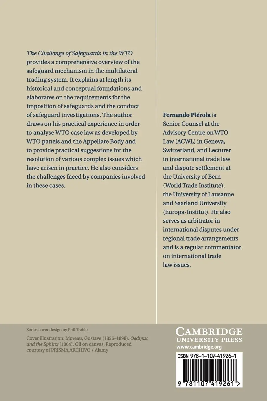 Rückseite: 9781107419261 | The Challenge of Safeguards in the WTO | Fernando Piérola | Buch