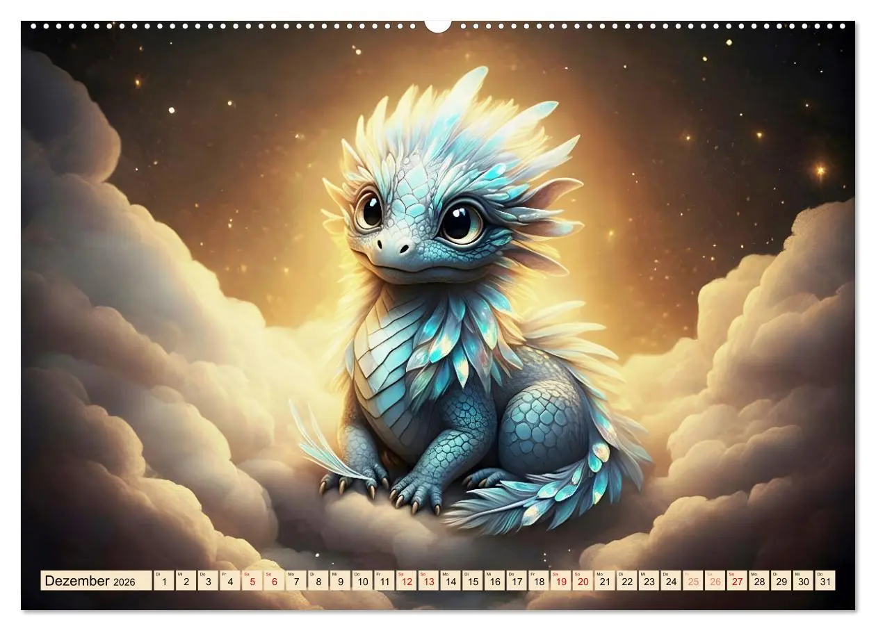 Bild: 9783457309261 | Süße Babydrachen (hochwertiger Premium Wandkalender 2026 DIN A2...