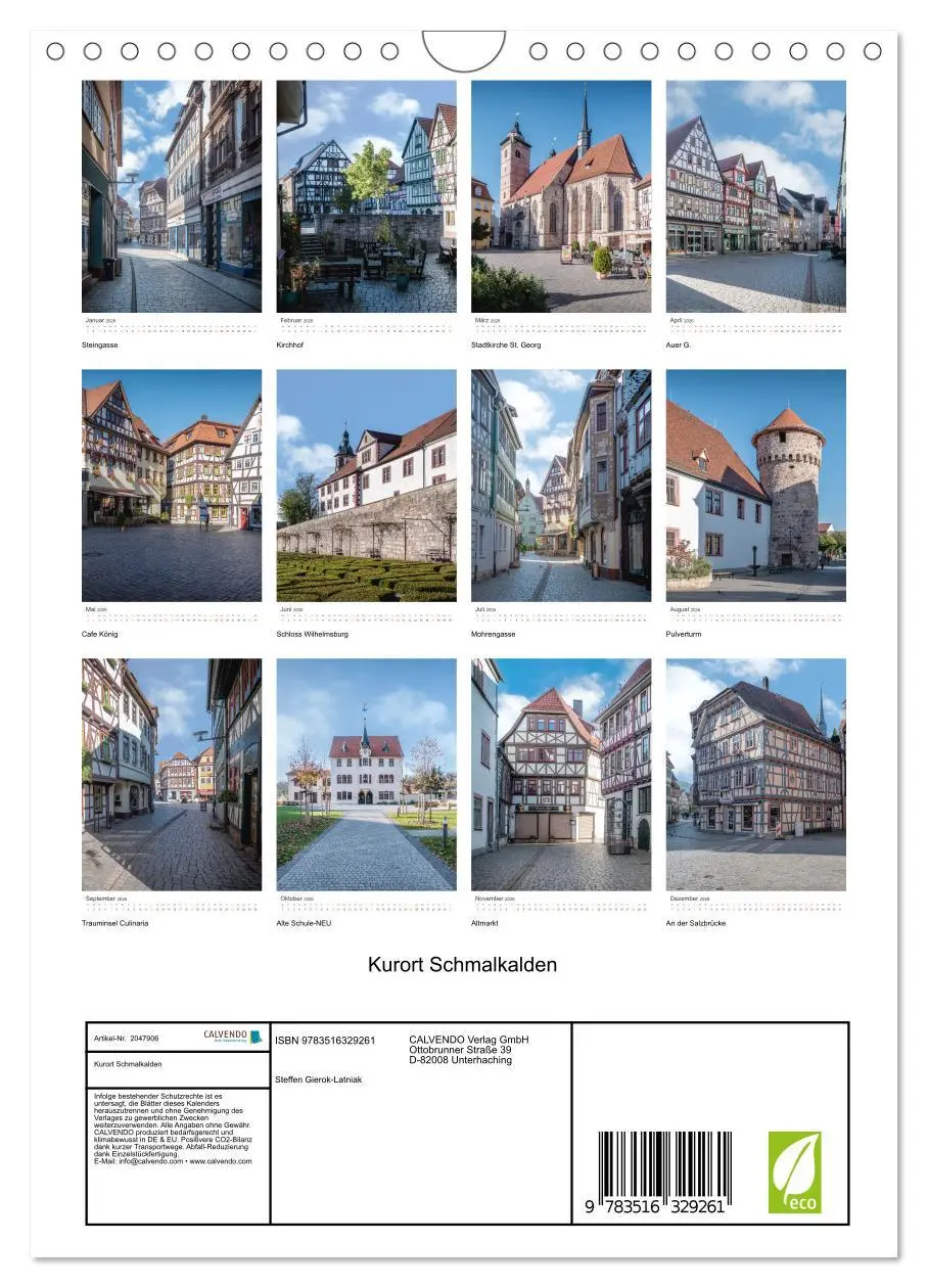 Bild: 9783516329261 | Kurort Schmalkalden (Wandkalender 2026 DIN A4 hoch), CALVENDO...