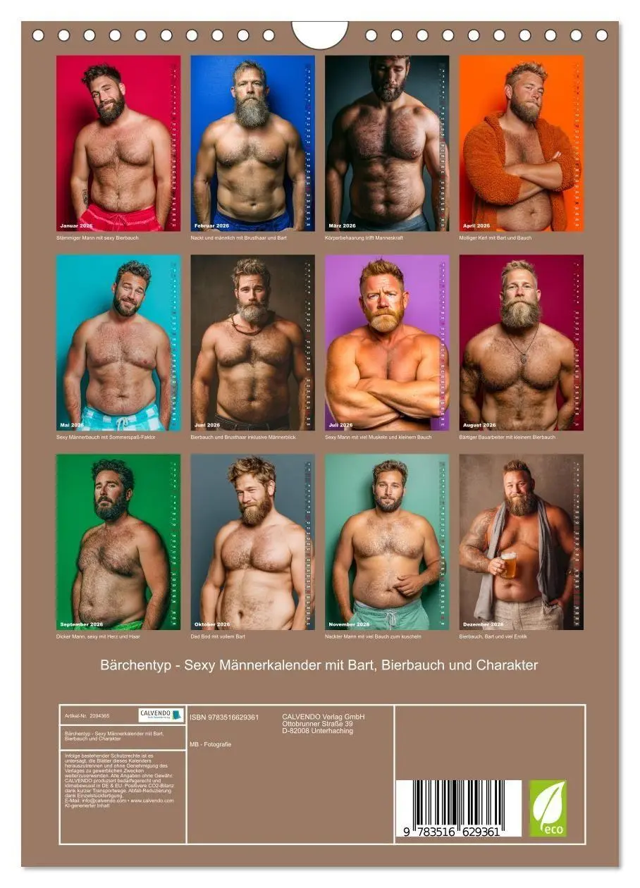 Bild: 9783516629361 | Bärchentyp - Sexy Männerkalender mit Bart, Bierbauch und Charakter...