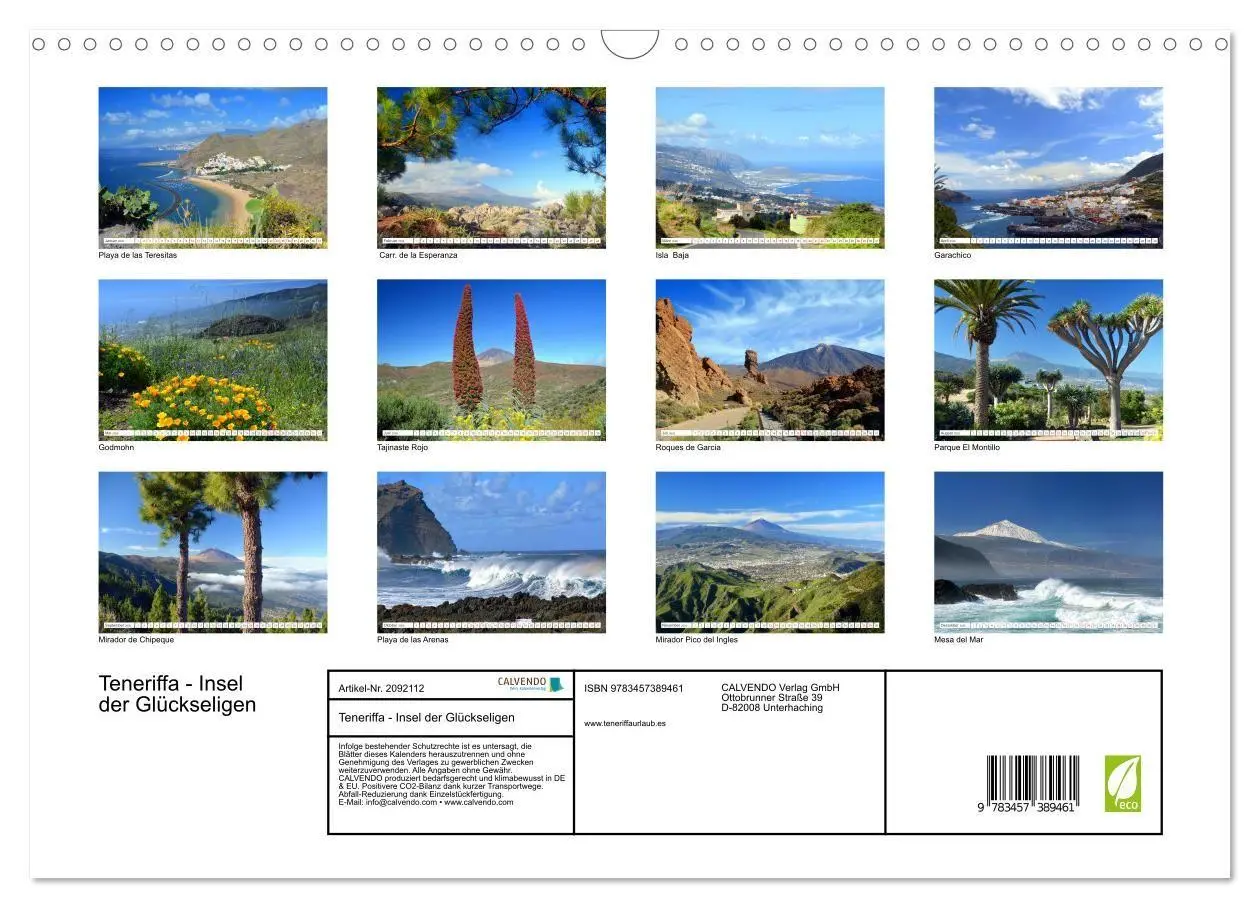 Bild: 9783457389461 | Teneriffa - Insel der Glückseligen (Wandkalender 2026 DIN A3 quer),...