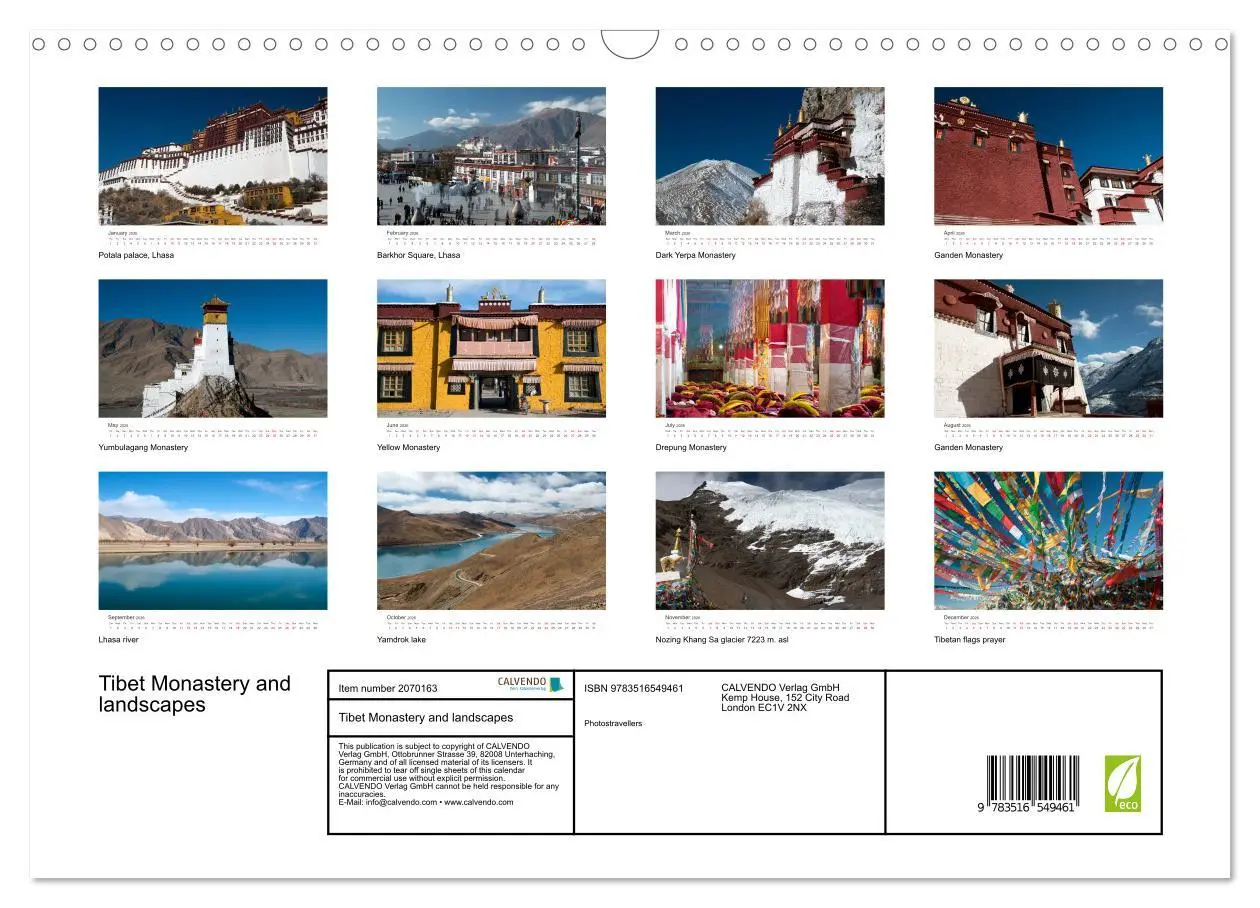 Bild: 9783516549461 | Tibet Monastery and landscapes (Wall Calendar 2026 DIN A3...