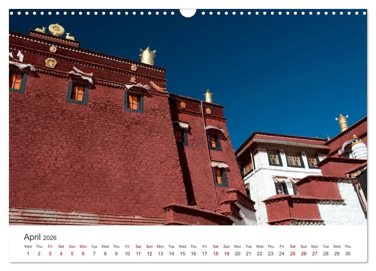 Bild: 9783516549461 | Tibet Monastery and landscapes (Wall Calendar 2026 DIN A3...
