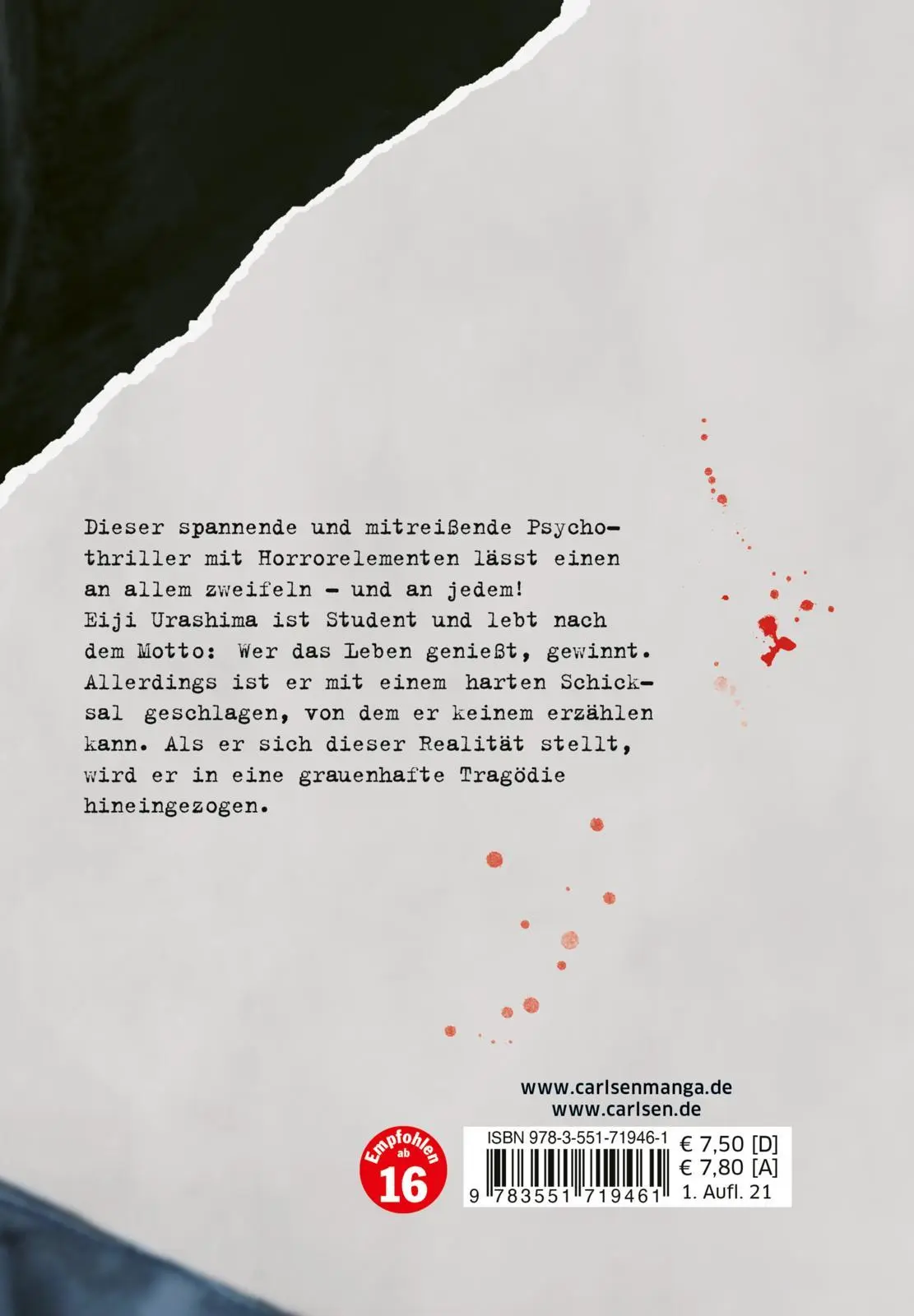 Rückseite: 9783551719461 | The Killer Inside 1 | Ein mörderischer Mystery-Thriller | Taschenbuch