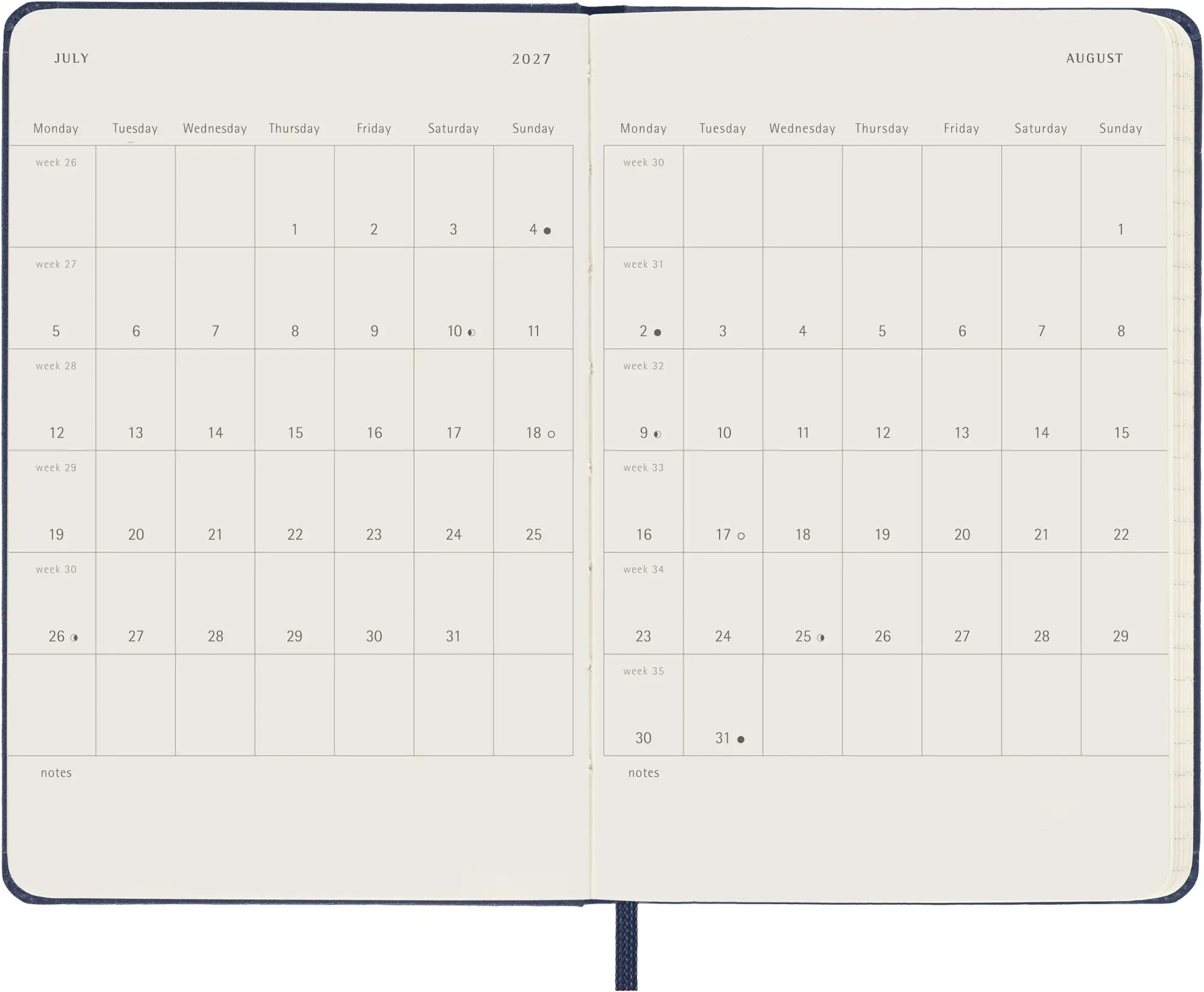 Bild: 8056999279561 | Moleskine 12 Monate Wochen Notizkalender 2027, Pocket/A6, 1 Wo = 1...