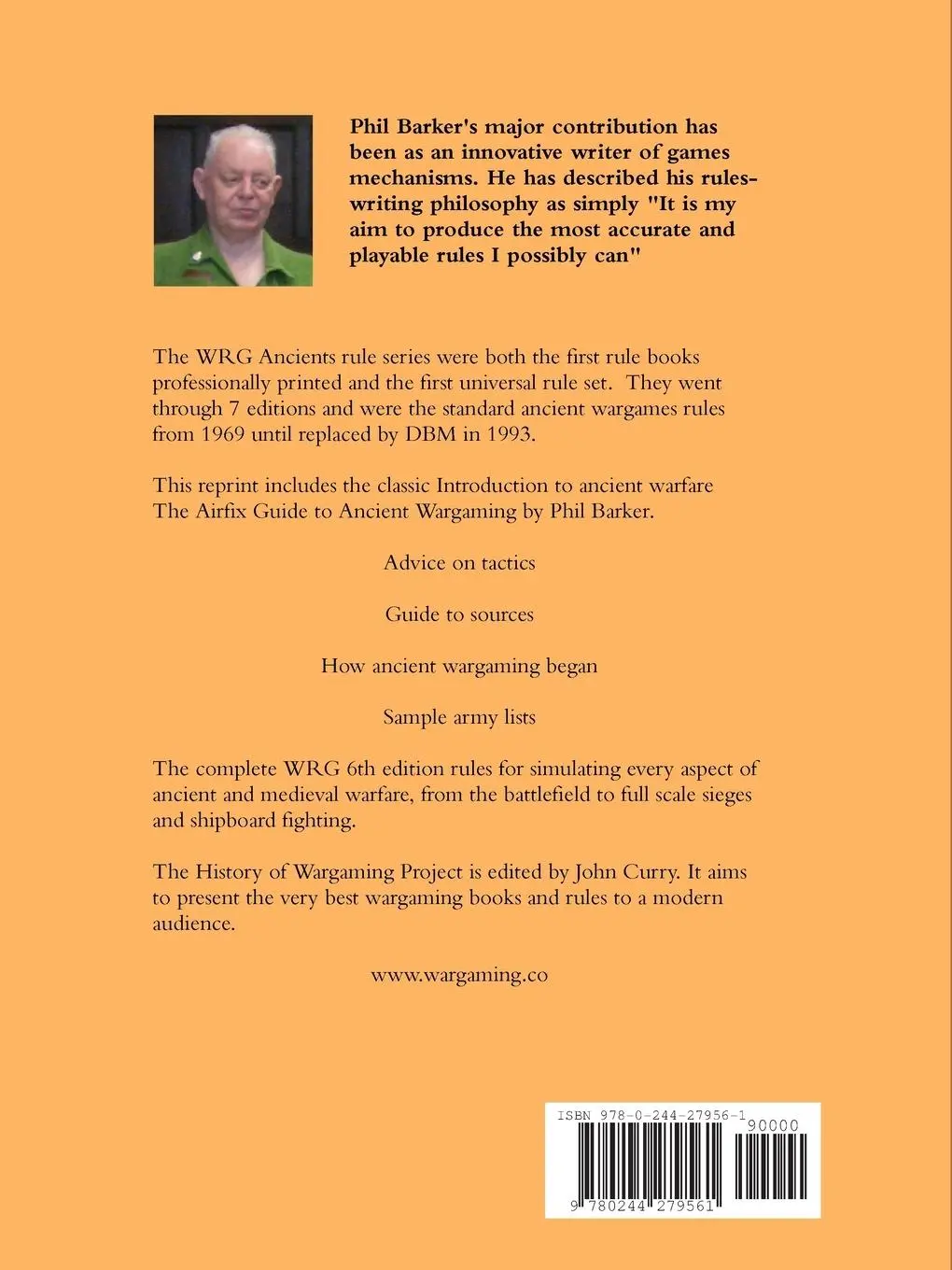Rückseite: 9780244279561 | Phil Barker's Introduction to Ancient Wargaming and WRG 6th Edition...
