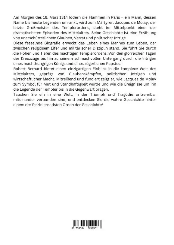 Rückseite: 9783384499561 | Jacques de Molay: Der letzte Tempelritter | Robert Bernard | Buch