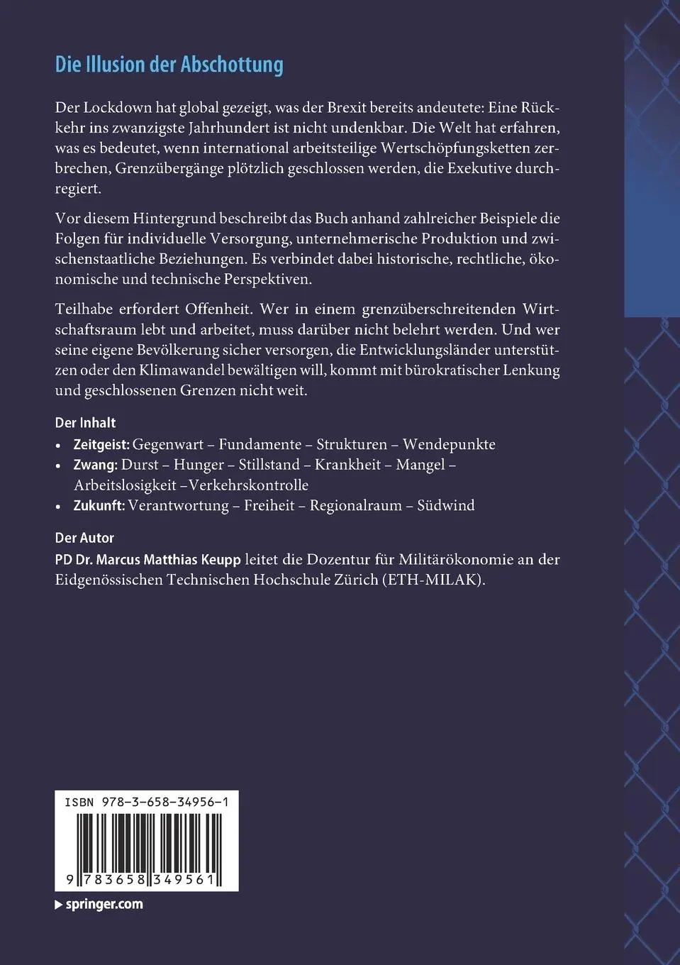 Rückseite: 9783658349561 | Die Illusion der Abschottung | Brexit, Lockdown und die Zukunft | Buch