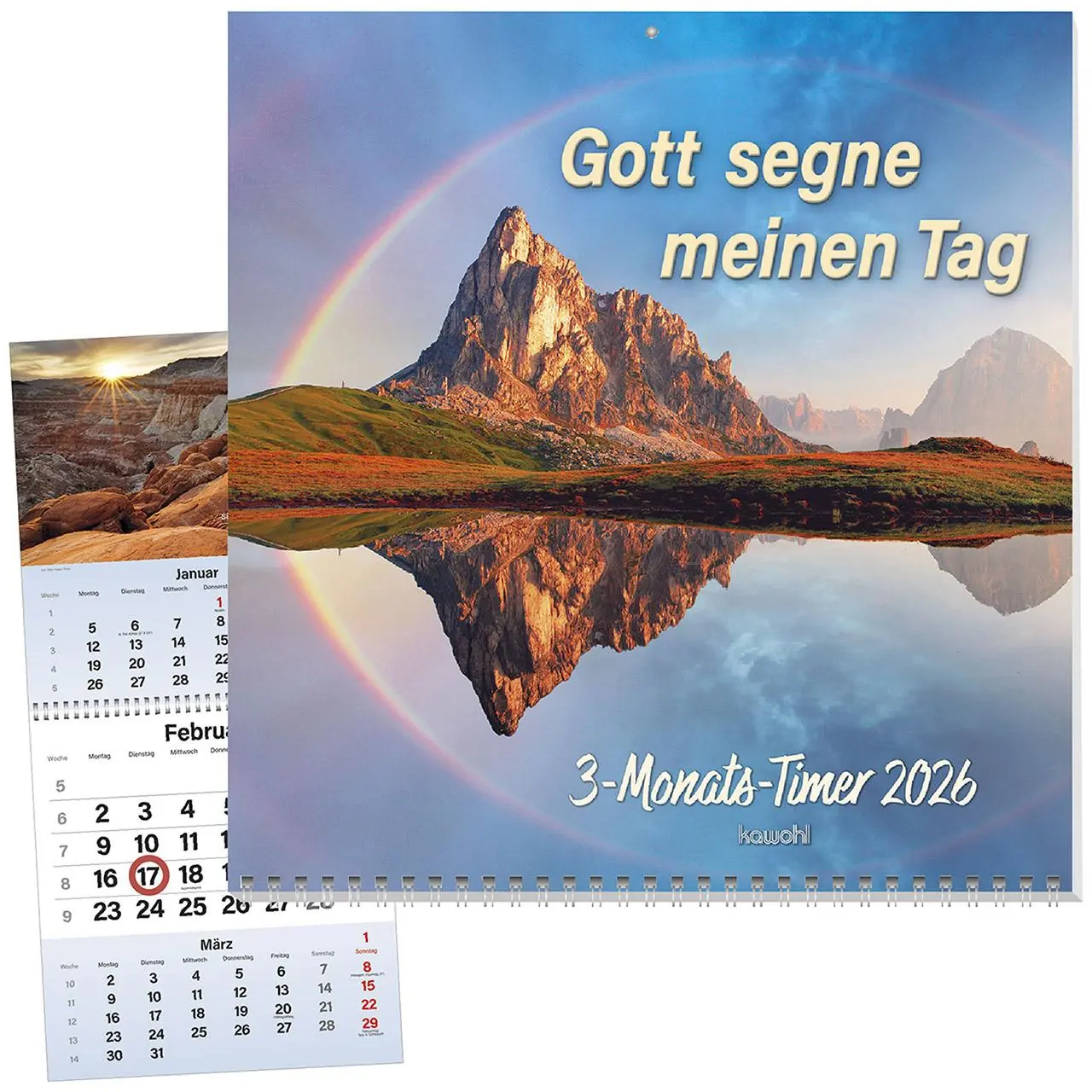 Cover: 9783754829561 | Gott segne meinen Tag 2026 | 3-Monats-Terminer | Kalender | 14 S.